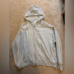 Aerie Light Blue Zip Up Sweater